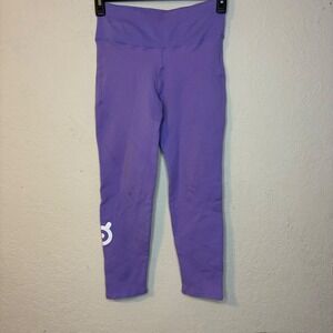 Nux Active Women Purple Seamless High Waist Cropped Leggings Size Medium Ribbed